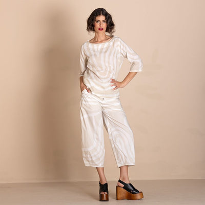 Megan Salmon - Wave Pleat Tee Top
