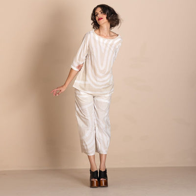 Megan Salmon - Wave Pleat Tee Top