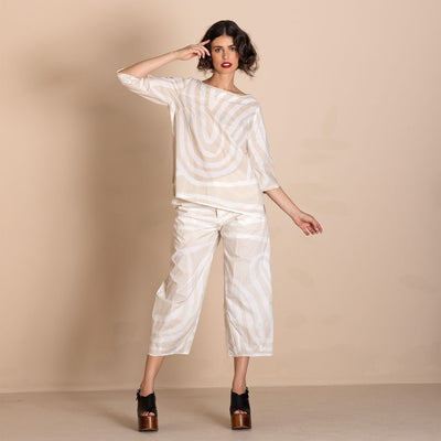 Megan Salmon - Wave Pleat Tee Top