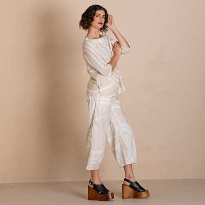 Megan Salmon - Wave Pleat Tee Top