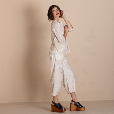 Megan Salmon - Wave Pleat Tee Top