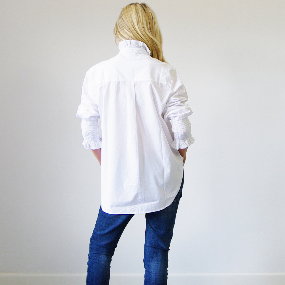 Who's Charlie - Poppy white Cotton Shirt - White