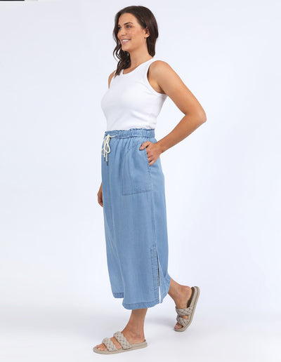 Elm - Penny Utility Skirt - Mid Blue Wash