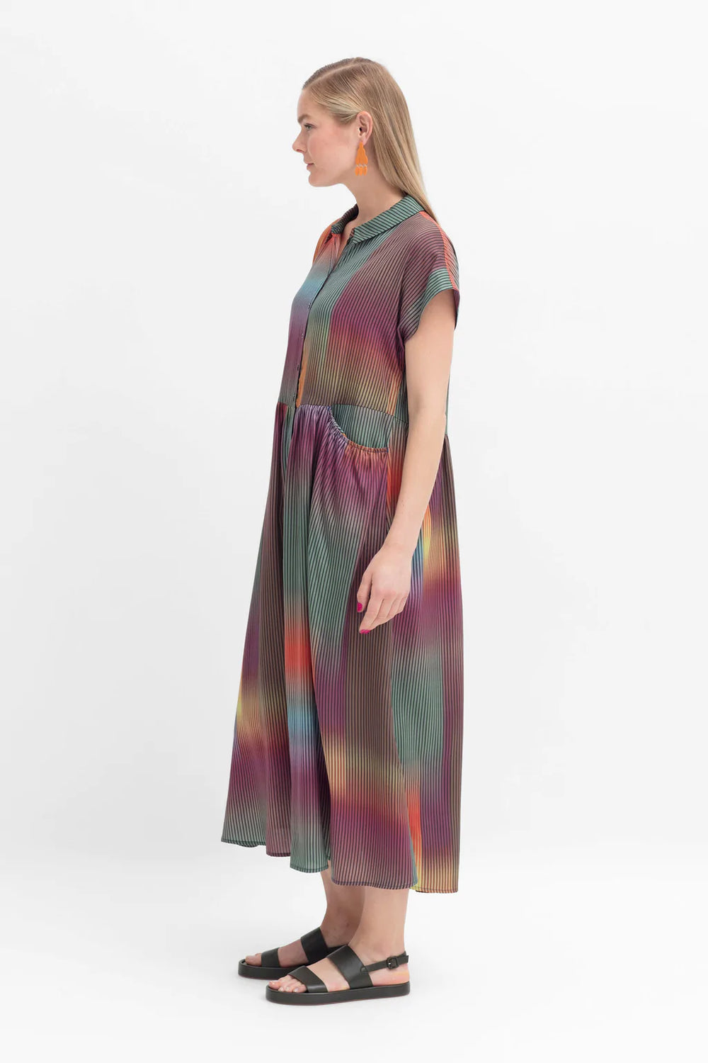 Elk the Label - Limma Shirt Dress - Olive Vissen Print